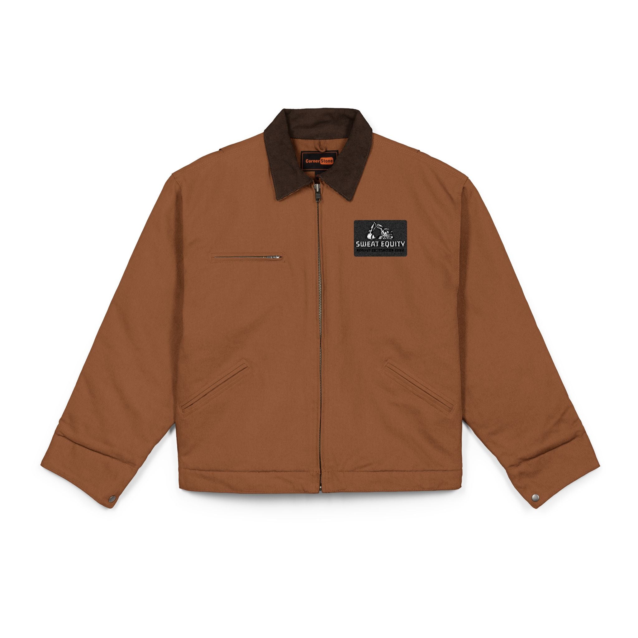 Work Jacket — Embroidered Heavy-Duty Duck Cloth Jacket with Chest Logo