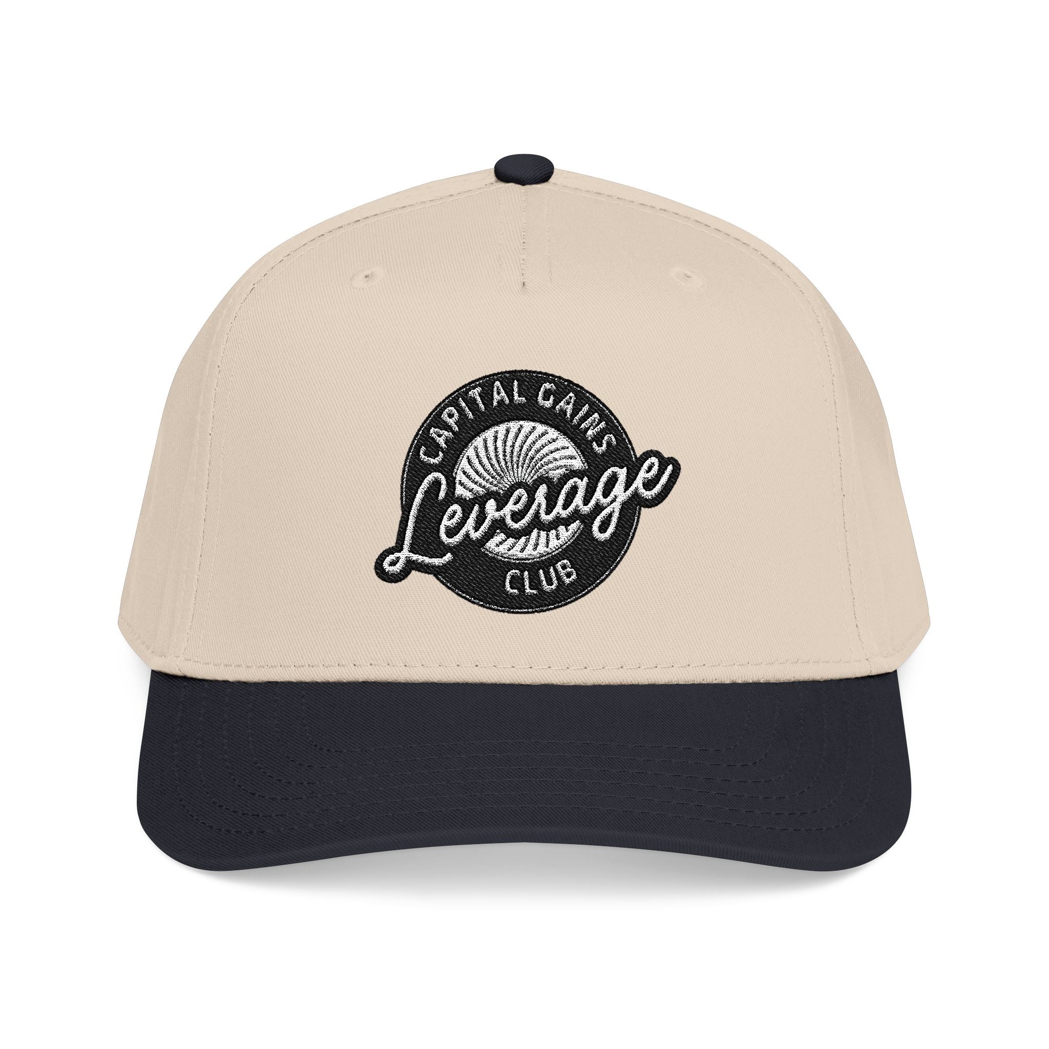 Vintage 'Leverage' Logo Baseball Cap — Retro Sporty Two-Tone Mid Profile Hat