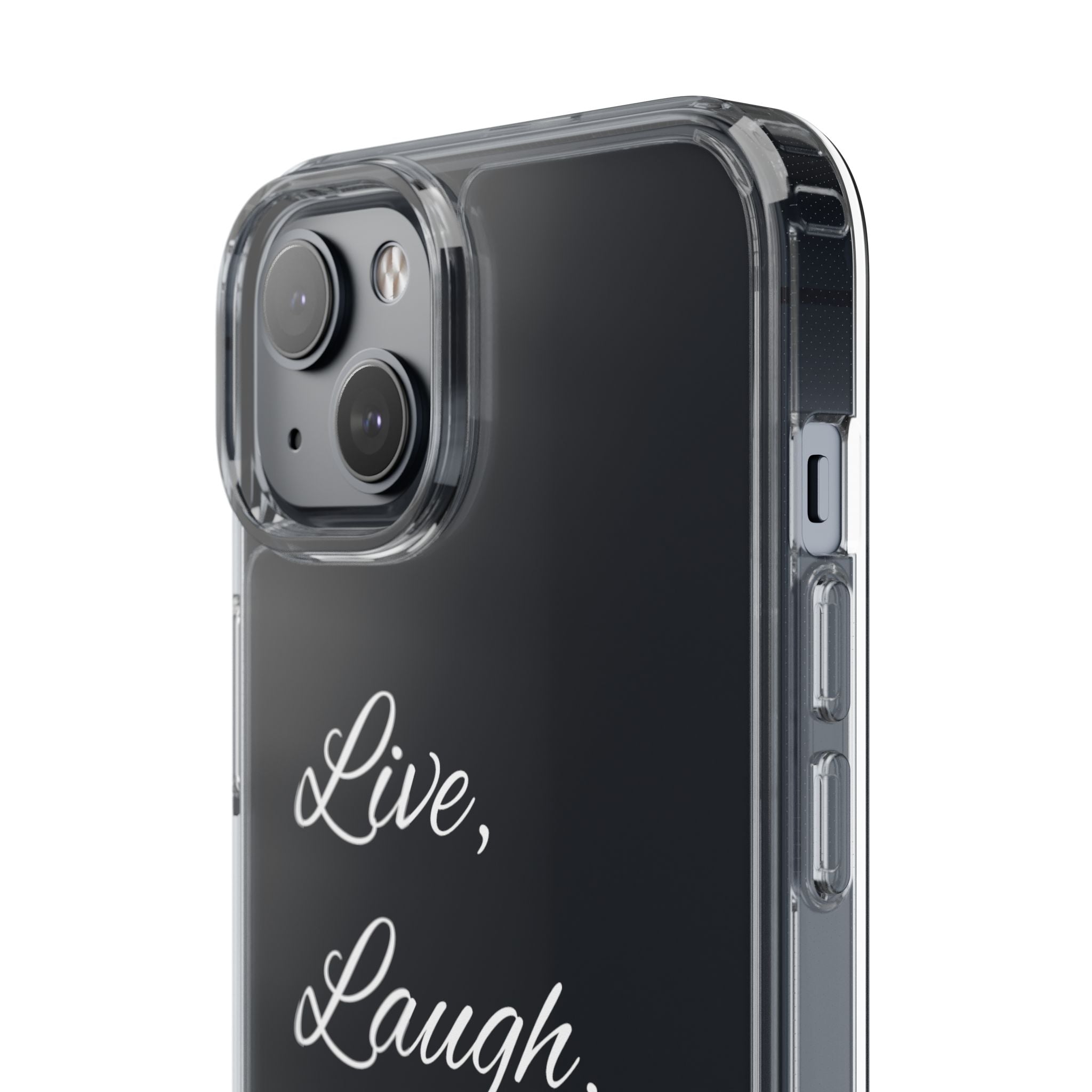 Clear Phone Case — “Live, Laugh, Leverage” Script Clear iPhone Case