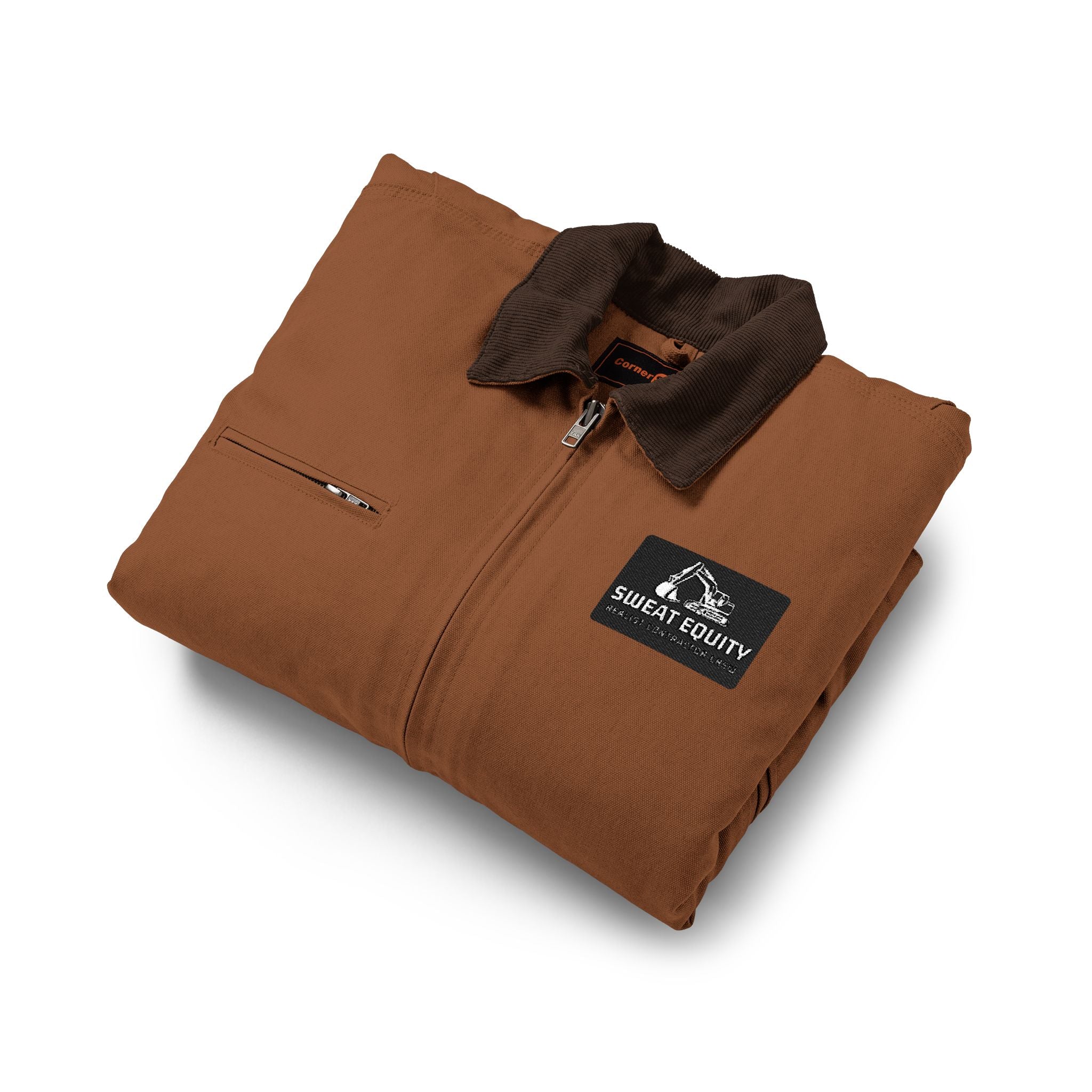 Work Jacket — Embroidered Heavy-Duty Duck Cloth Jacket with Chest Logo