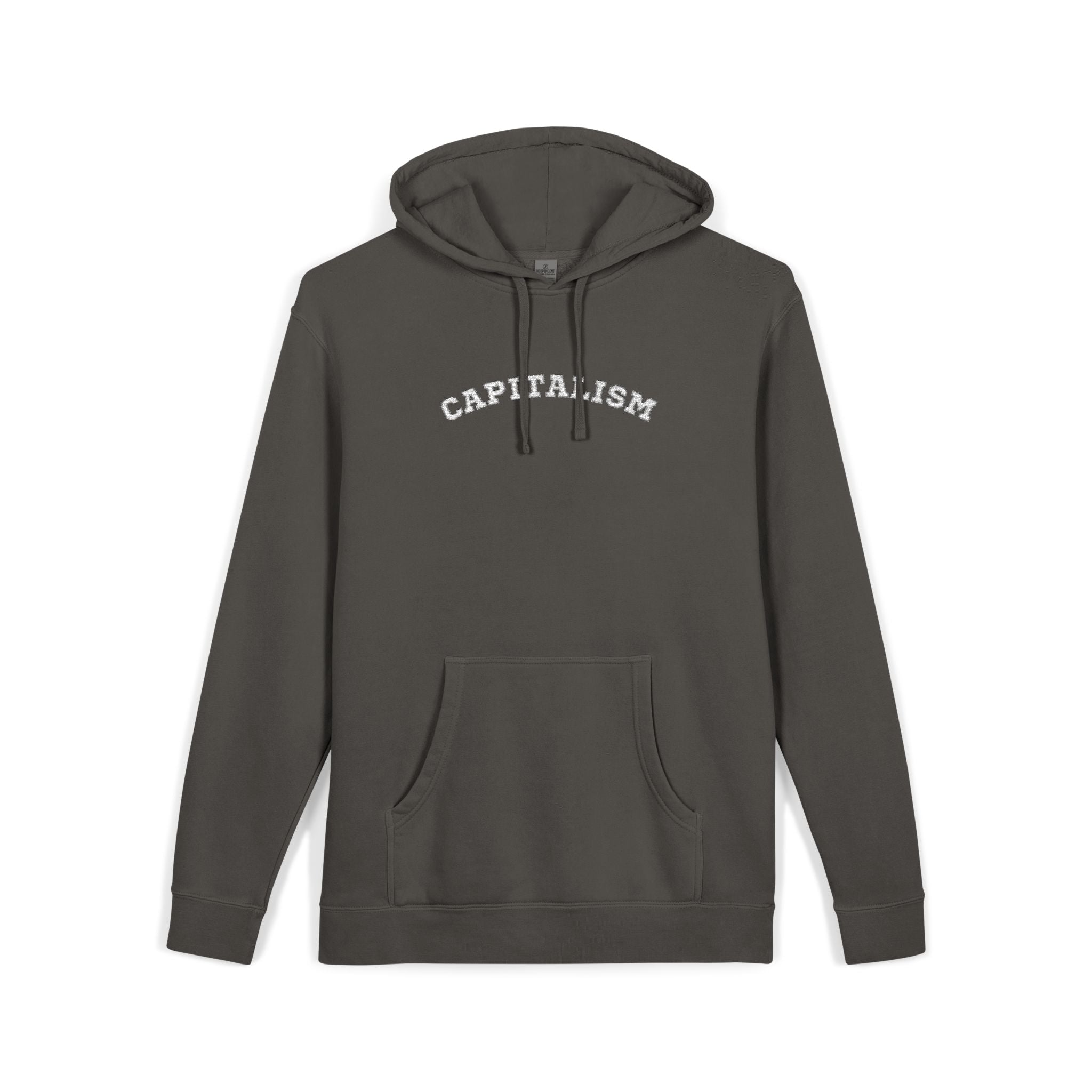 Capitalism Hoodie — Vintage Pigment-Dyed Graphic Pullover