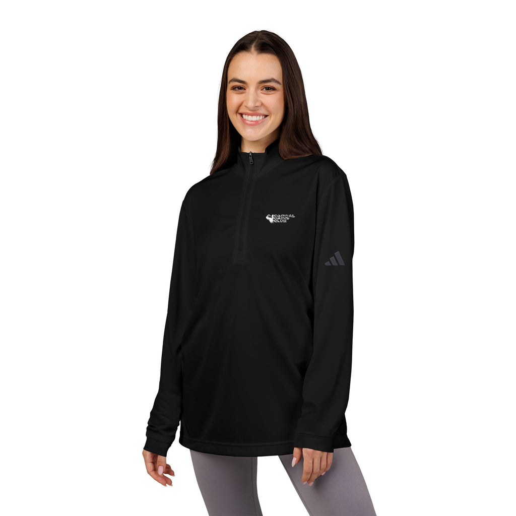 Embroidered Quarter-Zip Pullover — Grey Athletic Adidas Style