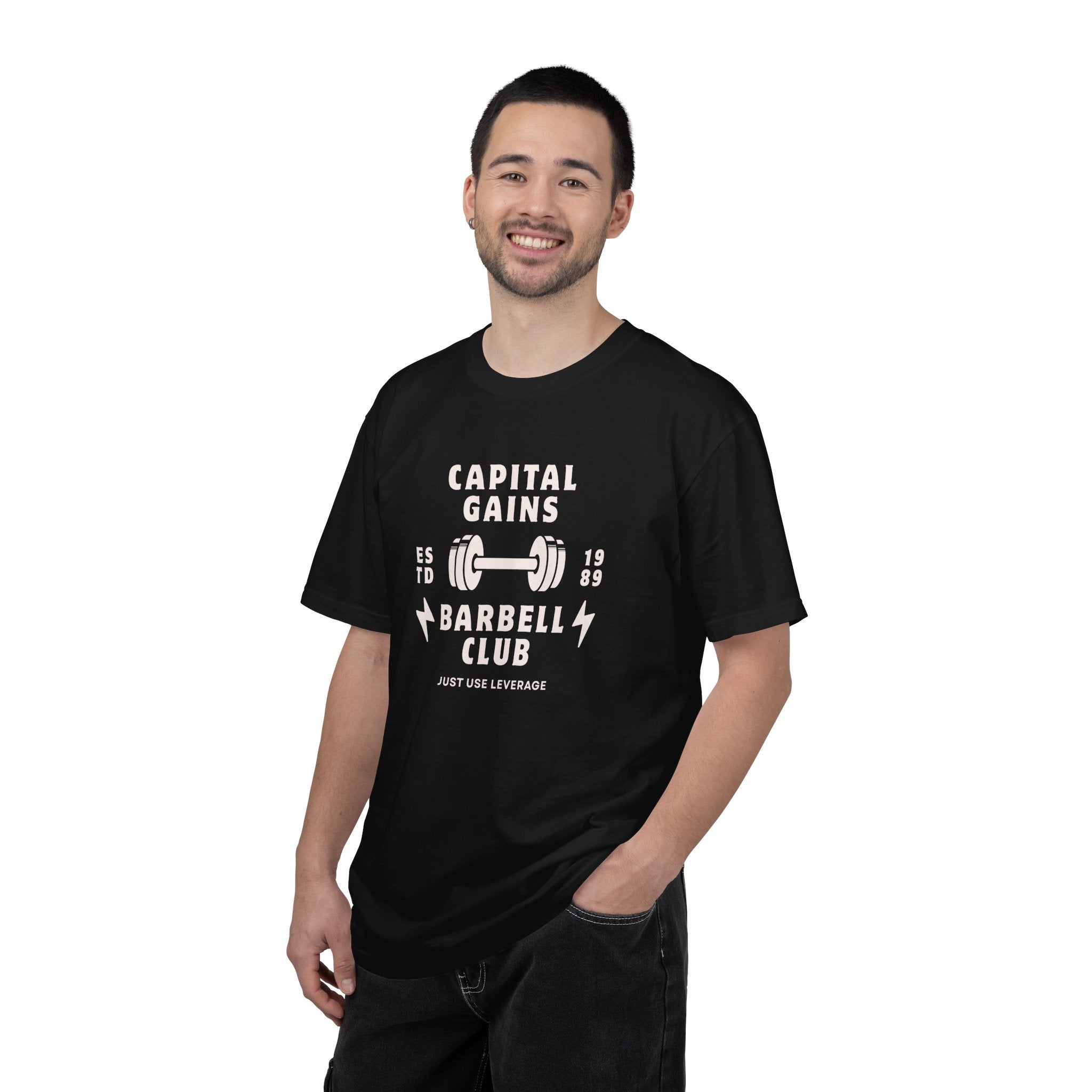 Barbell Club T-Shirt — "Capital Gains" Weightlifting Gym Tee