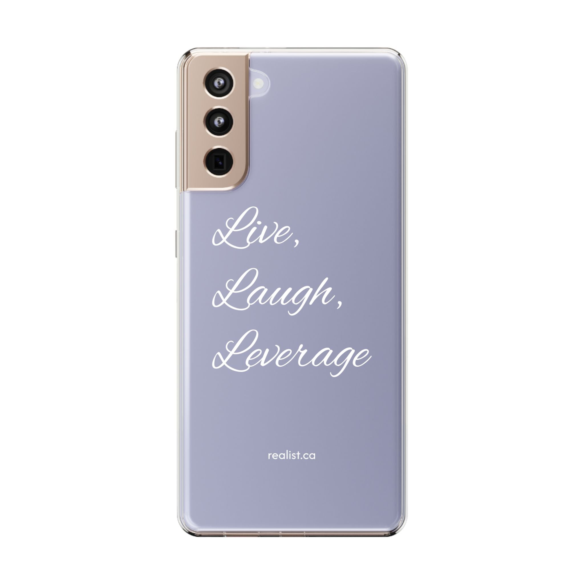 Clear Phone Case — “Live, Laugh, Leverage” Script Clear iPhone Case