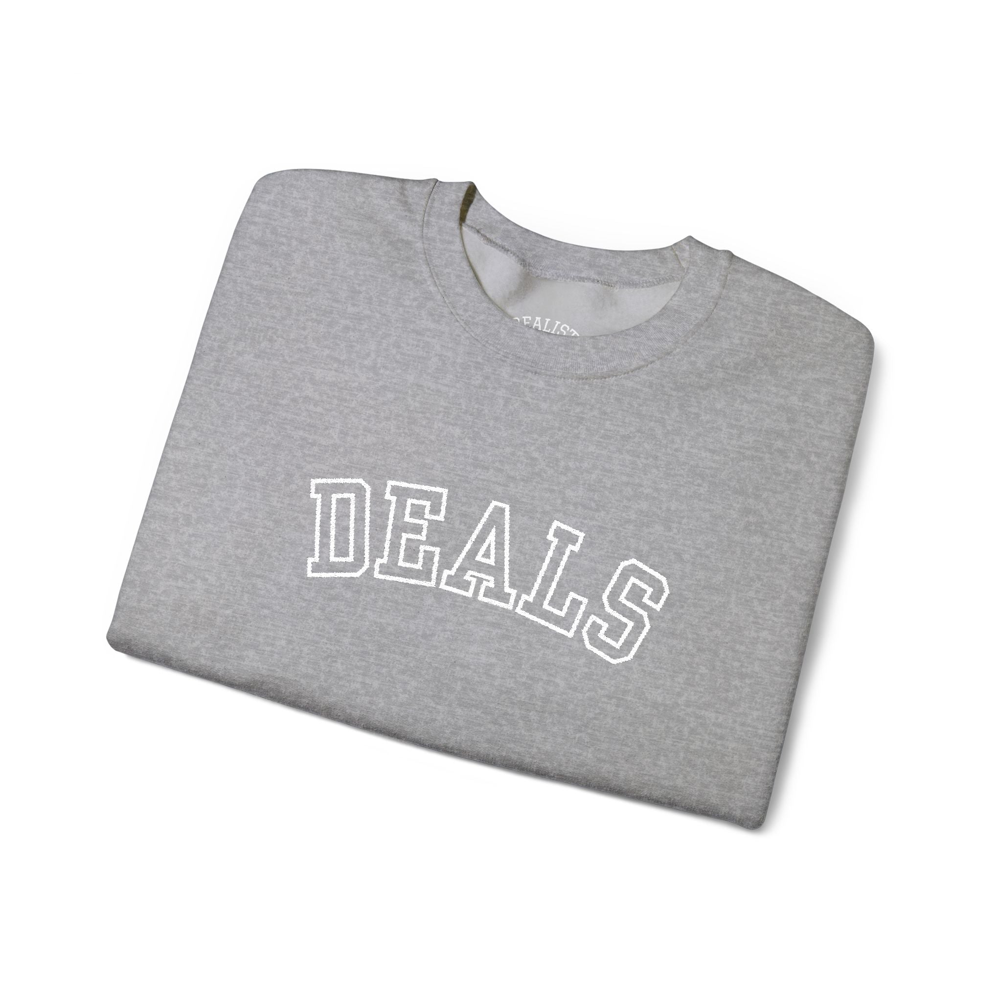 DEALS Crewneck Sweatshirt — Vintage Collegiate Black Pullover