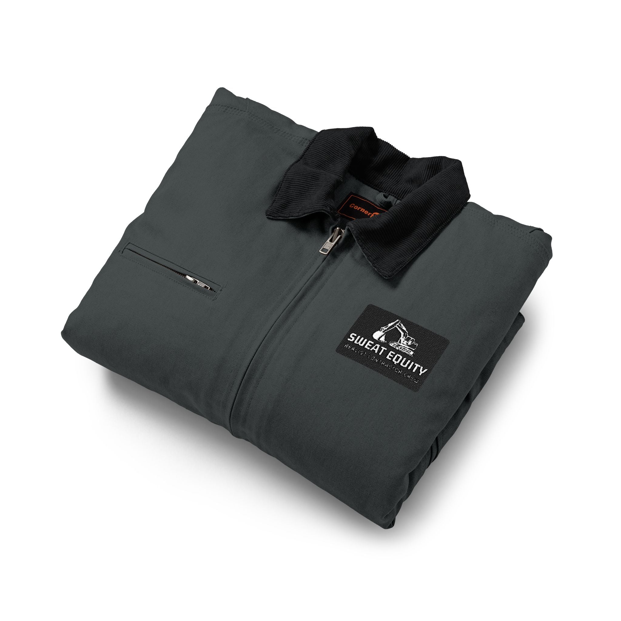 Work Jacket — Embroidered Heavy-Duty Duck Cloth Jacket with Chest Logo