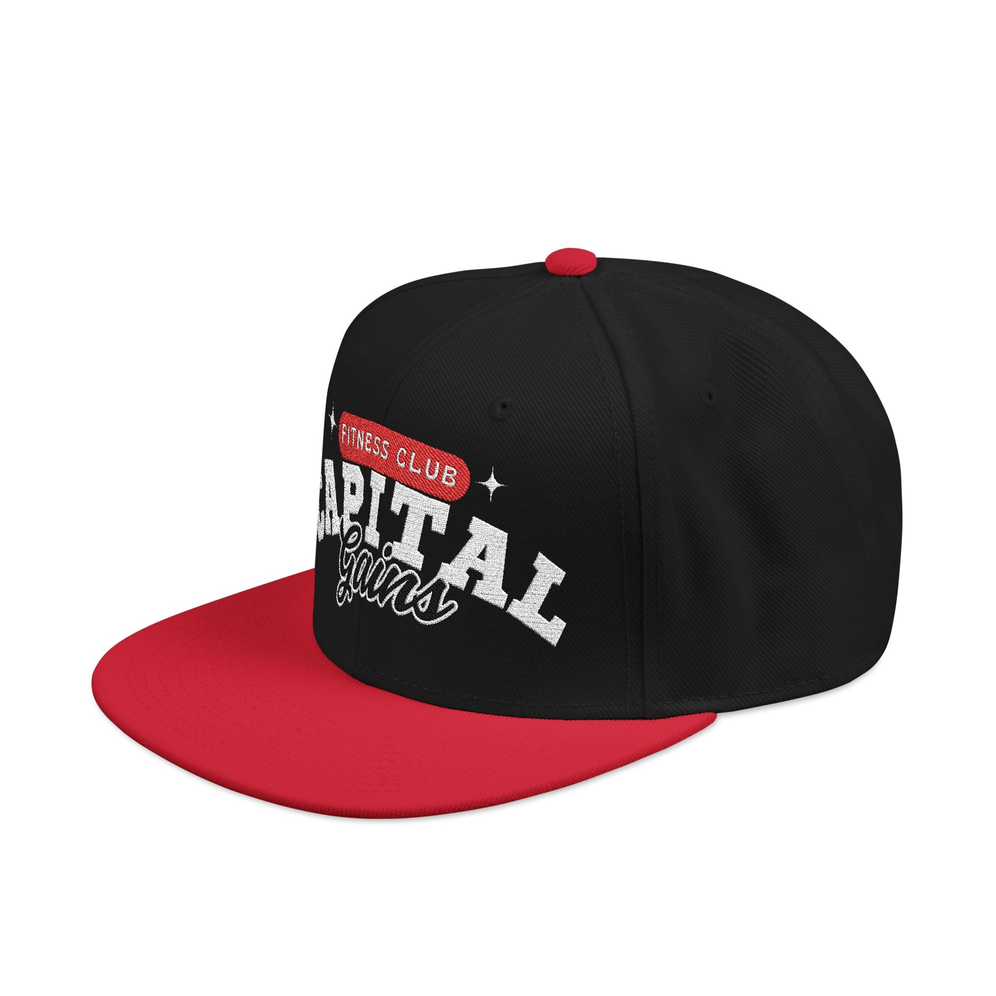 Capital Gains Club Snapback Hat — Red & Black Embroidered 'Royal Metal Classics' Streetwear Cap