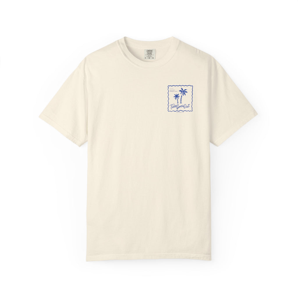 Beach Club Graphic T-Shirt — "Tide Goes Out" Surf Design